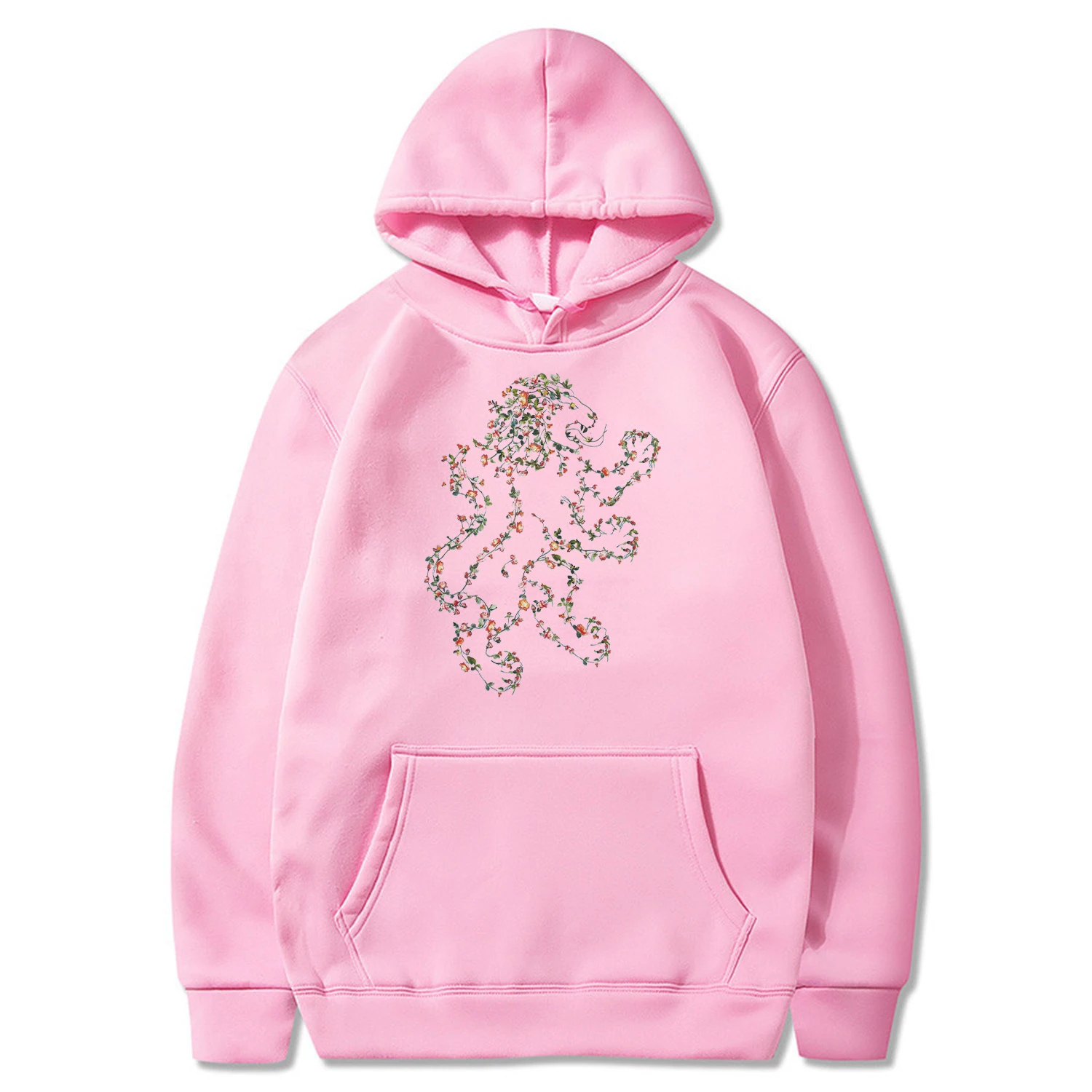 

Fashion Brand Lion Print Mens Hoodies Streetwear 2021 Male Casual Solid Color Hip Hop Harajuku Hoodies High Street Sweatshirts