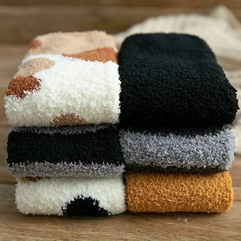 

1Pairs Women Sock Fluffy Warm Slipper Socks Winter Fall Fuzzy Cute Girl Cat Paw Home Sleeping Animal Socks Hosiery