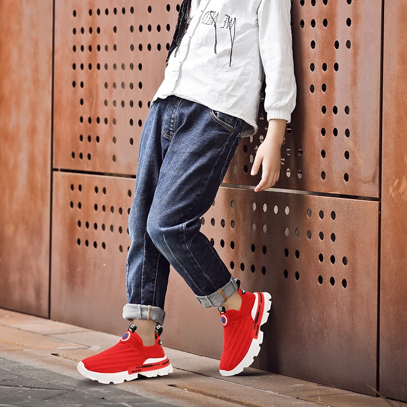 Детские Нескользящие кроссовки дышащие повседневная спортивная обувь для