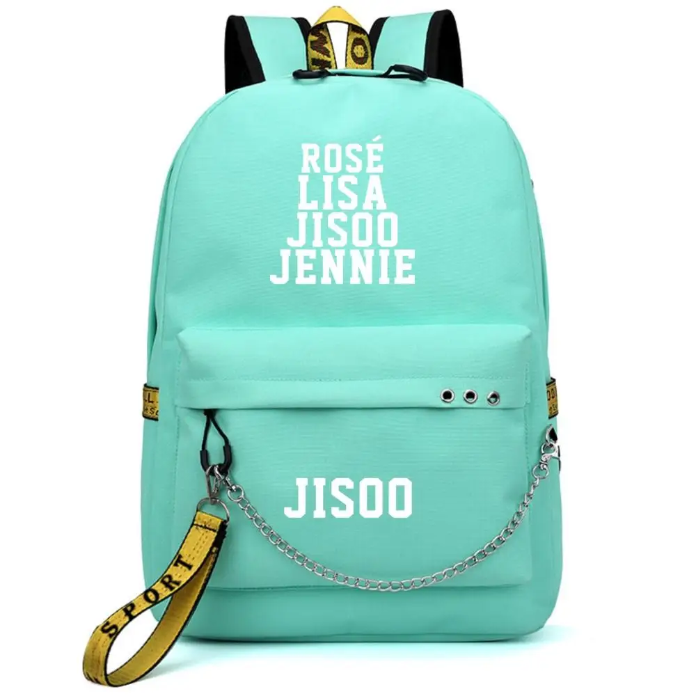 Love BlackPink Rose Lisa Fans USB Рюкзак Школьная Сумка Черный Розовый Mochila дорожные сумки рюкзак с цепочкой для ноутбука USB порт для наушников - Цвет: Style 14