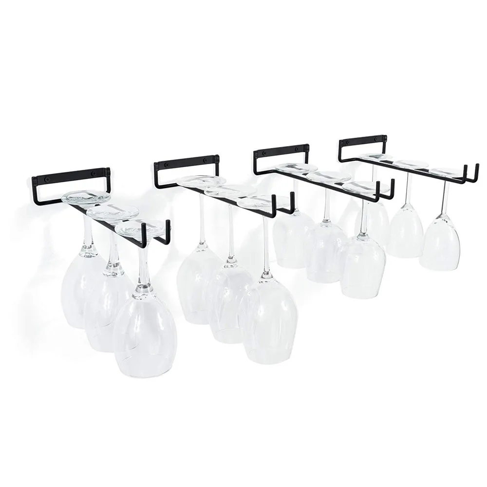 

30cm Wall Mount Hanger Supplies Hanging Stemware Under Cabinet Home Kitchen Holder Shelf Bar Wine Rack