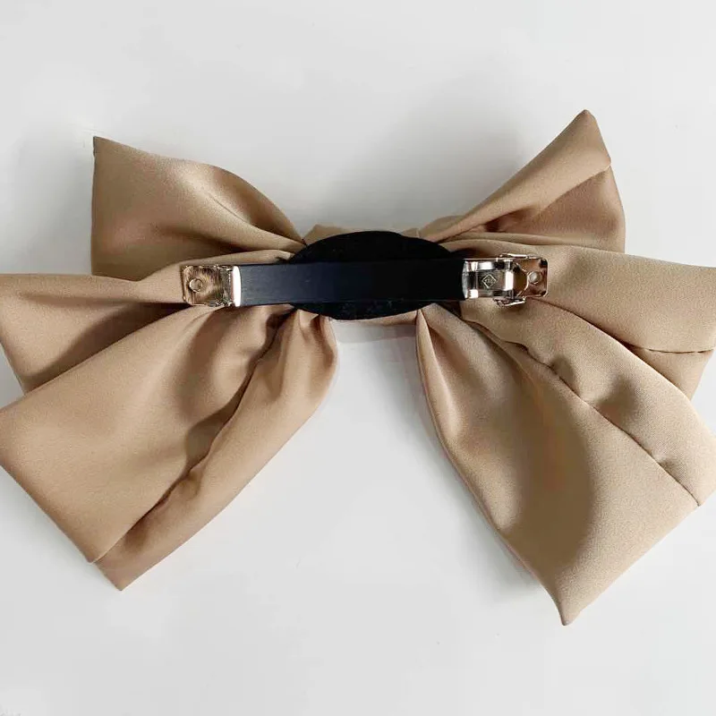 

Women Girls Top Oversized Bowknot Hair Clip 3 Layer Quality Silk Bow Barrette Hair Grip Princess Elegant Hair Holder Headwear