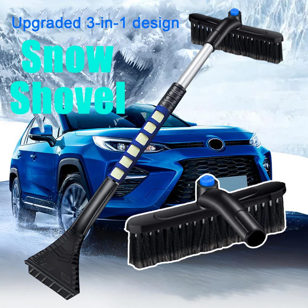 

3 In 1 Car Cleaning Brush Ice Scraper Snow Removal Shovel Brush Double Headed Detachable Windshield Extendable Handle Snow Brush