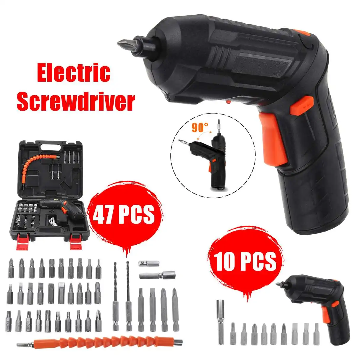 47 шт./10 шт. набор инструментов для мини электрической отвертки 3 6 В светильник