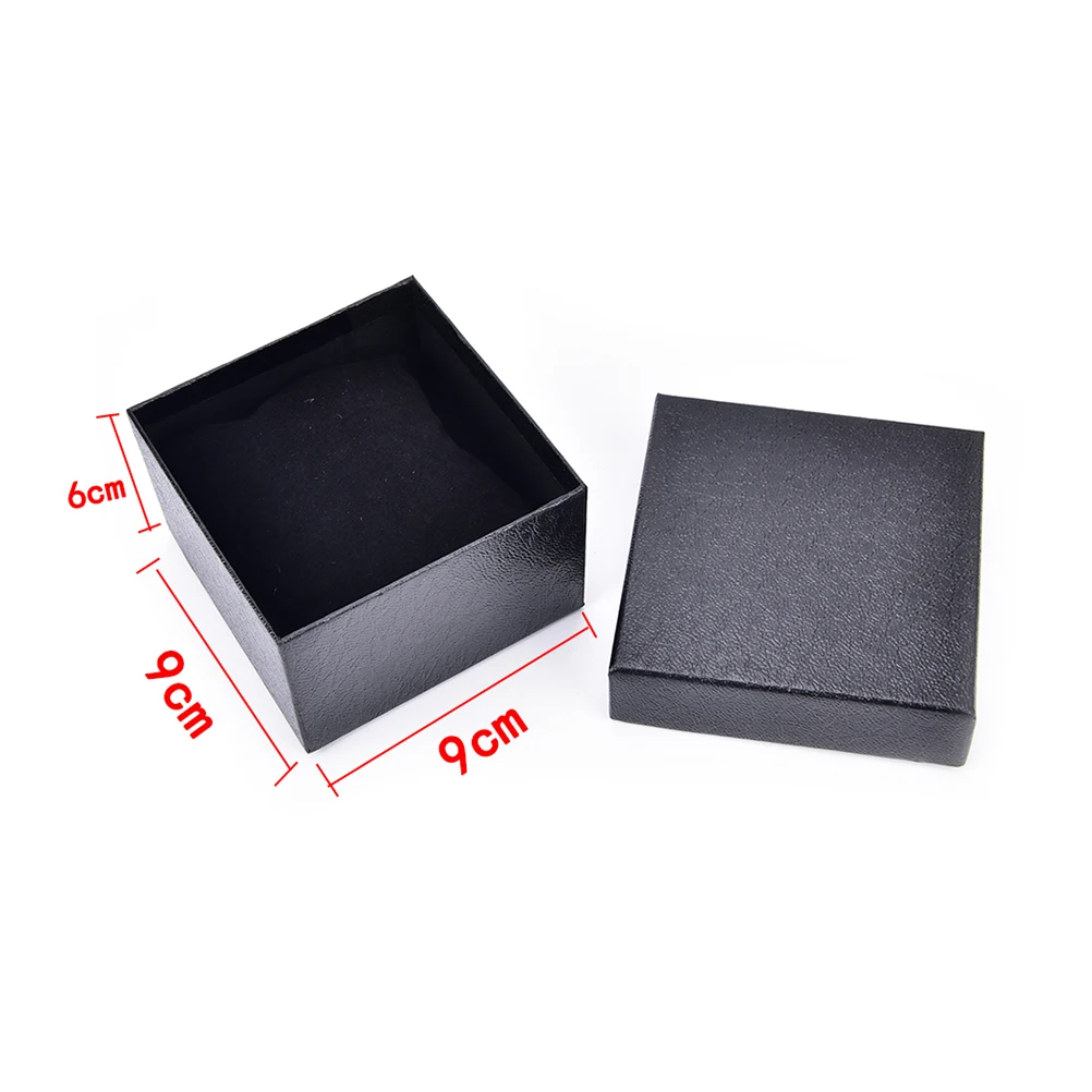 

1pcs PU Leather Watch Gift Boxes Black/Blue Paper Watch Packing Boxes With Pillows Inside Without Watch 2 Colors