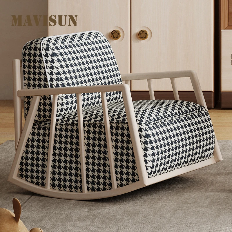 

Houndstooth Rocking Chair Children Sofa Small Sofa Single Sofa Chair Boy Girl Small Stool Reading Corner Layout Child Furniture