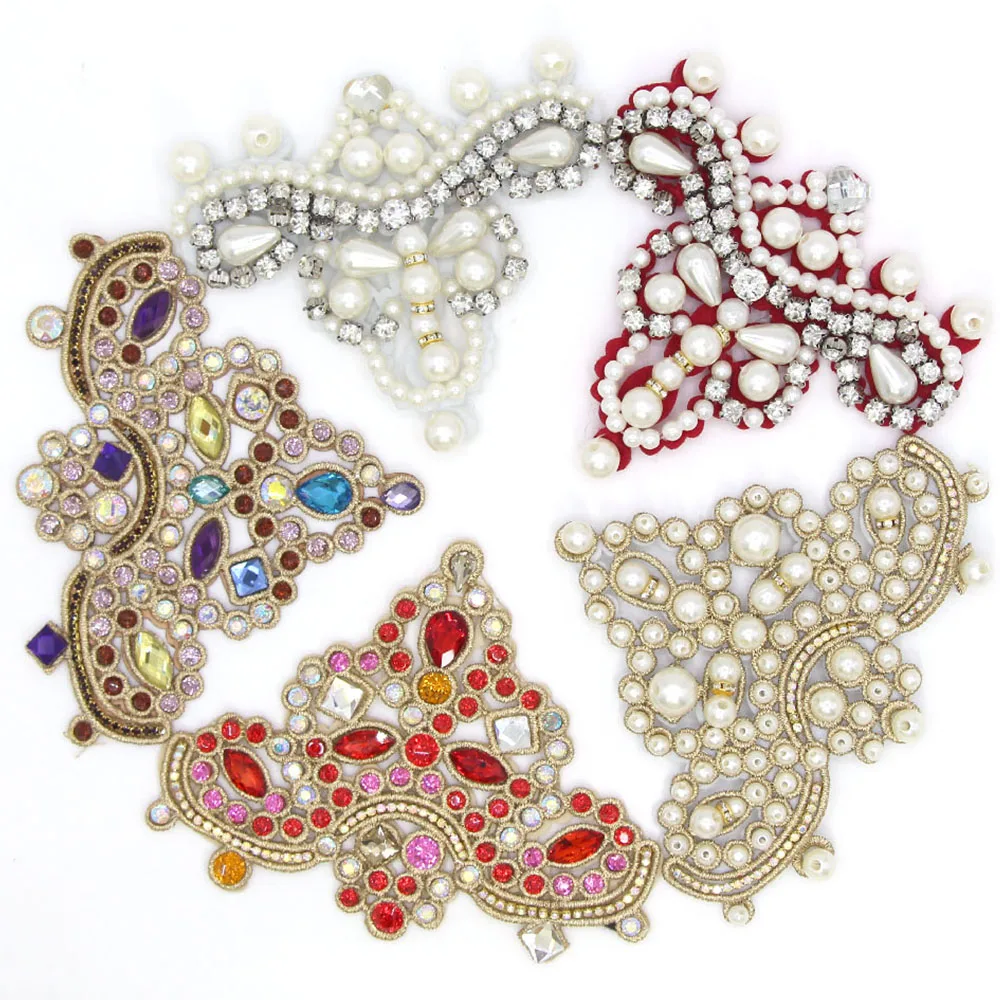 1 шт. стразы аппликации кристаллы нашивки плоские жемчуг пришивные для украшения