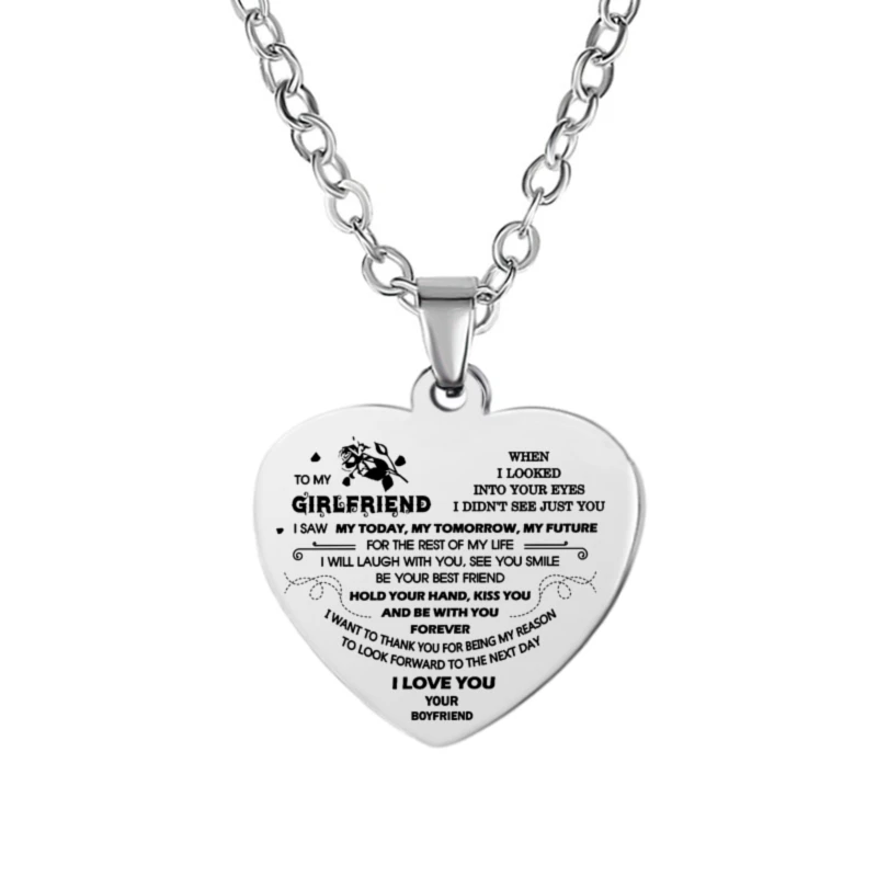 Ожерелье с надписью для моей дочери сына жены девушки мамы из нержавеющей стали |