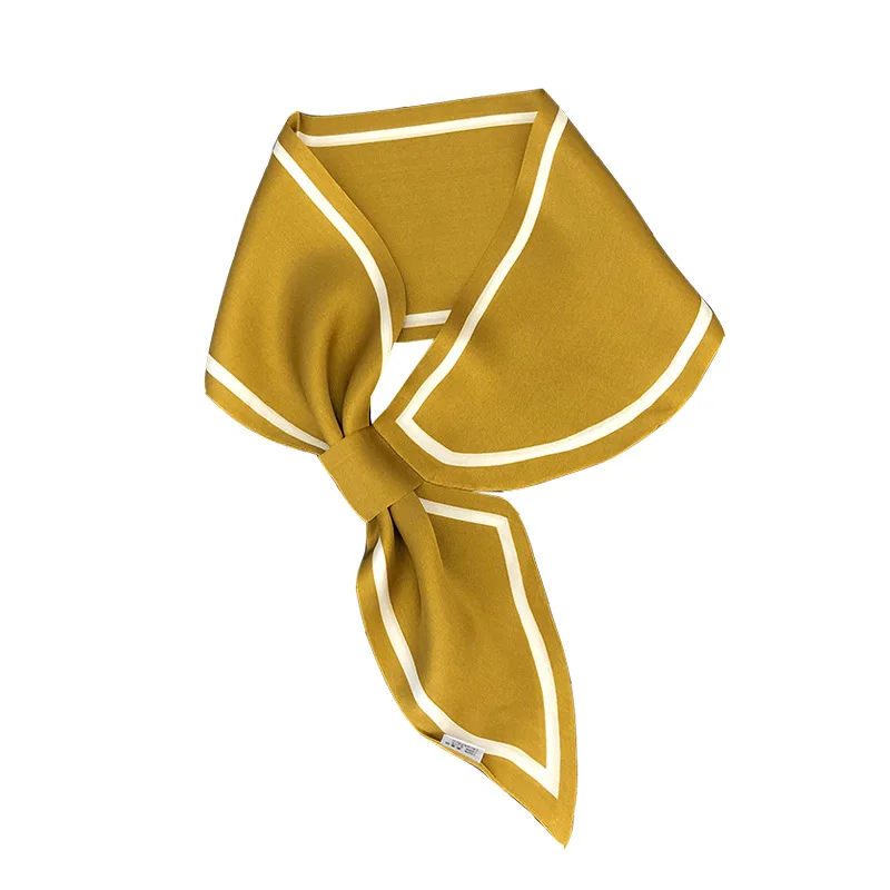 

New 2021 Solid 100% Silk Scarf Fashion Design Women Summer Beach Small Scarves Shawl Bandana Hijab Pashmina Cachecol