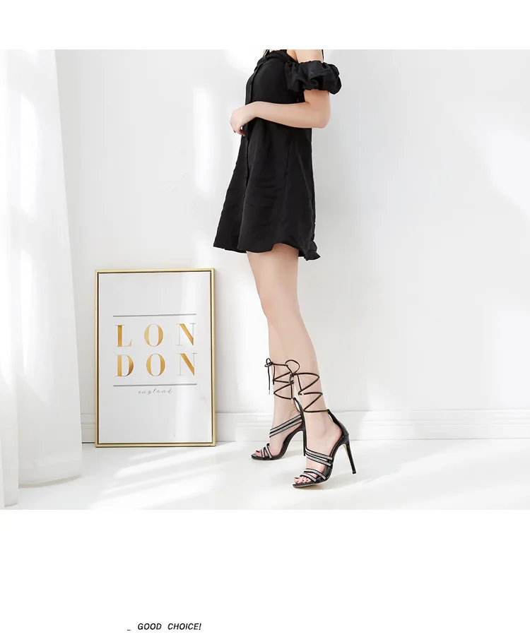 Женские босоножки на шпильке стразы Летние Стильные туфли-лодочки 2020 | Обувь