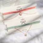 Бархатное ожерелье-чокер в форме сердца для женщин, Ювелирное Украшение персикового розового цвета, длина 30 см (11 68 дюйма), 1 шт.