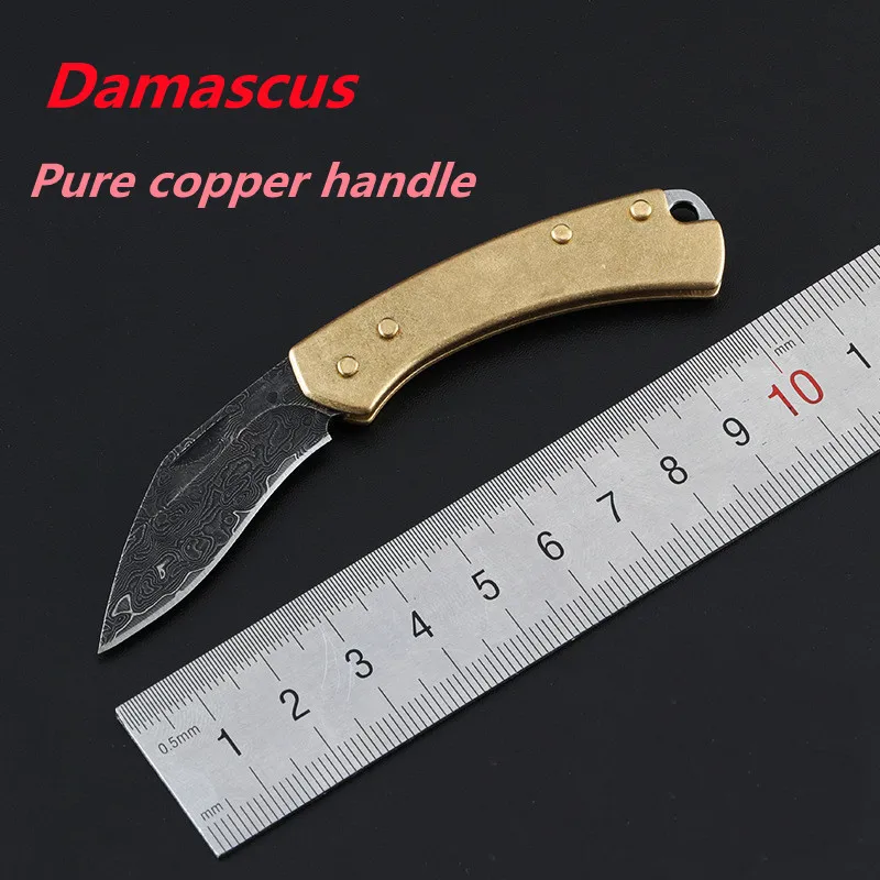 

Складной нож HYSENSS из дамасской стали, Портативный Карманный Походный тактический военный нож для самообороны, кемпинга, охоты
