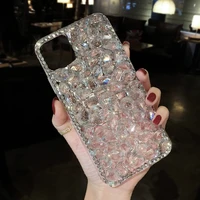 luxury shiny diamond gold foil case cover for iphone 12 mini 11 pro xs max xr x 8 7 6 6s plus se full bling clear crystal funda