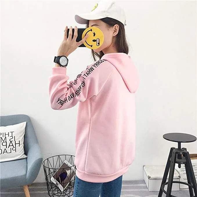 Толстовка с капюшоном и длинным рукавом пуловер свободная утолщенная Женская