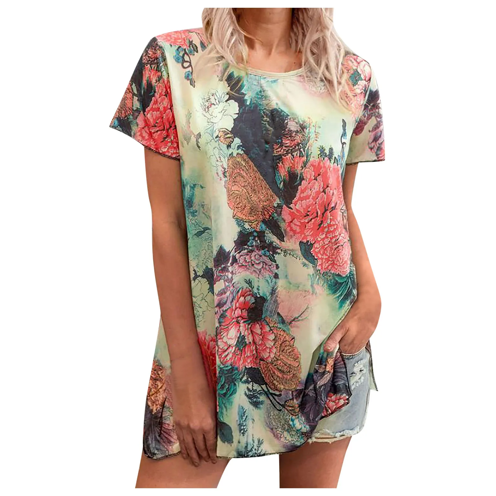 

Женская новая Повседневная Свободная футболка с рисунком