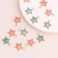 10pcs 15x12mm small enamel stars jewelry for making earrings diy pendants necklaces crafting bracelets charms