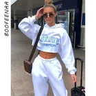 Укороченная толстовка с надписью BOOFEENAA, белая, большого размера, уличная одежда, весна 2020, женские свитшоты, пуловеры, C83-AC14