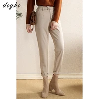 doghc minimalist woolen trousers high waist thin casual light luxurious commuting small feet radish long pantsw26k7662 1