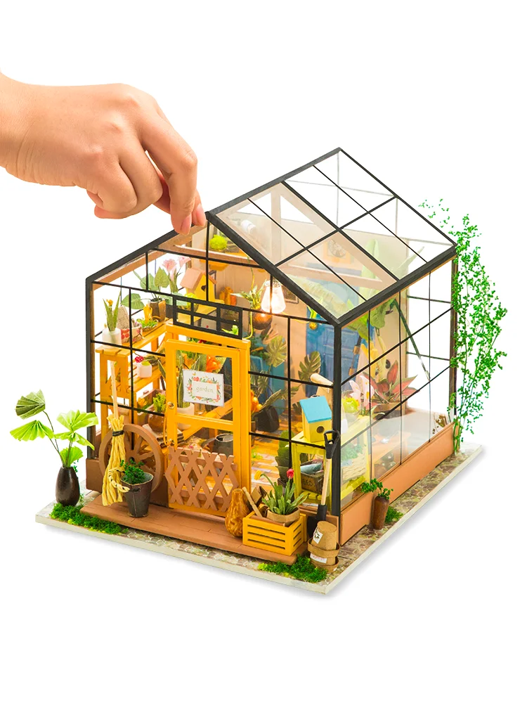 

Eight Kinds DIY Miniature Greenhouse Doll House Model Building Kits Dollhouse Creative Toys Hobby Gift for Children Adult