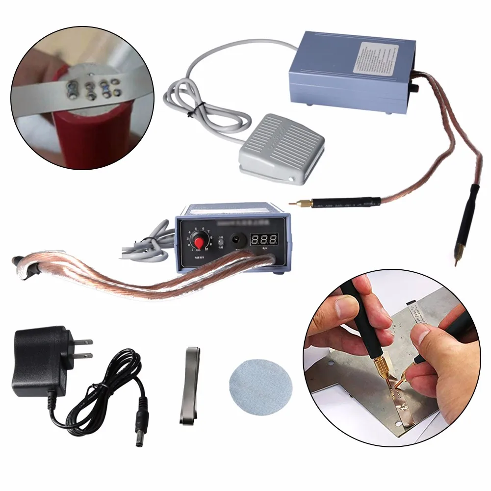 

Spot Welder 5000W Power US Plug Handheld Spot Welding Machine Portable 0-800A Current 01-0.15-0.0-0.25mm Welding Thickness