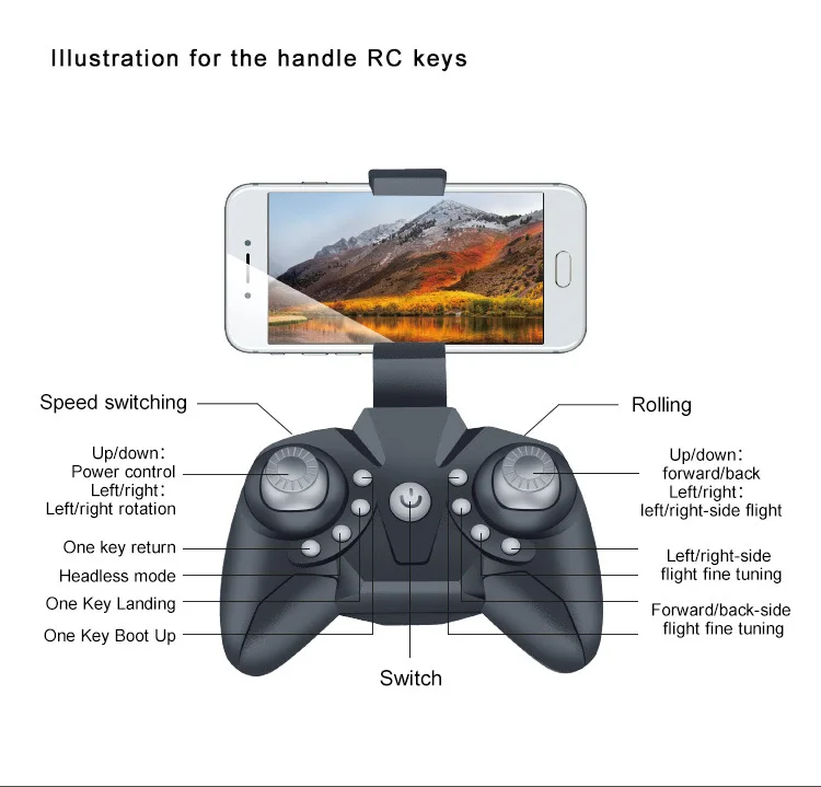 Дрон FPV Радиоуправляемый с управлением через приложение 500 миллиона пикселей