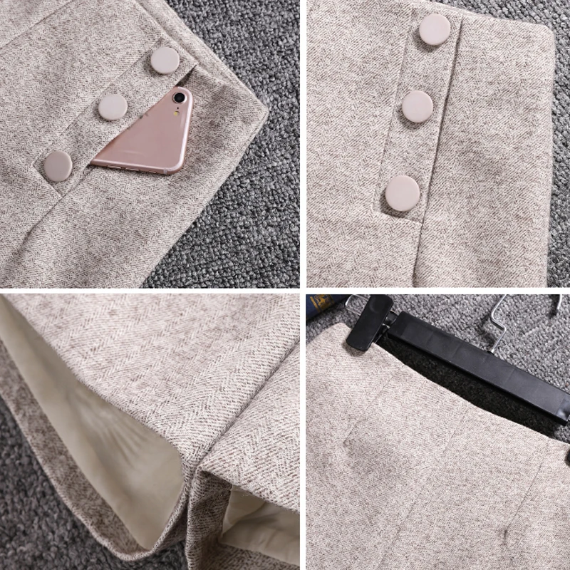 Женские Короткие шерстяные шорты свободные в Корейском стиле с широкими