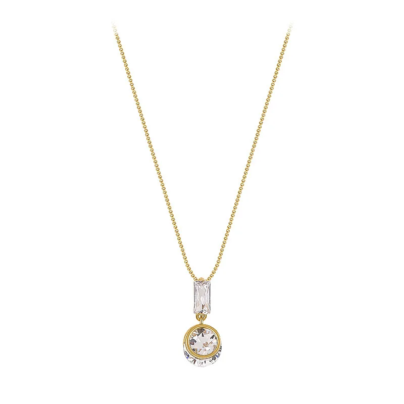 

VENTFILLE 925 Sterling Silver Flash Diamond Necklace Fashio Crystal Zircon Water Drop Pendant Women Clavicle Chain Jewelry Gift