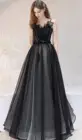 Женское платье-трапеция без рукавов, черная элегантная трапециевидная юбка до пола, 2021