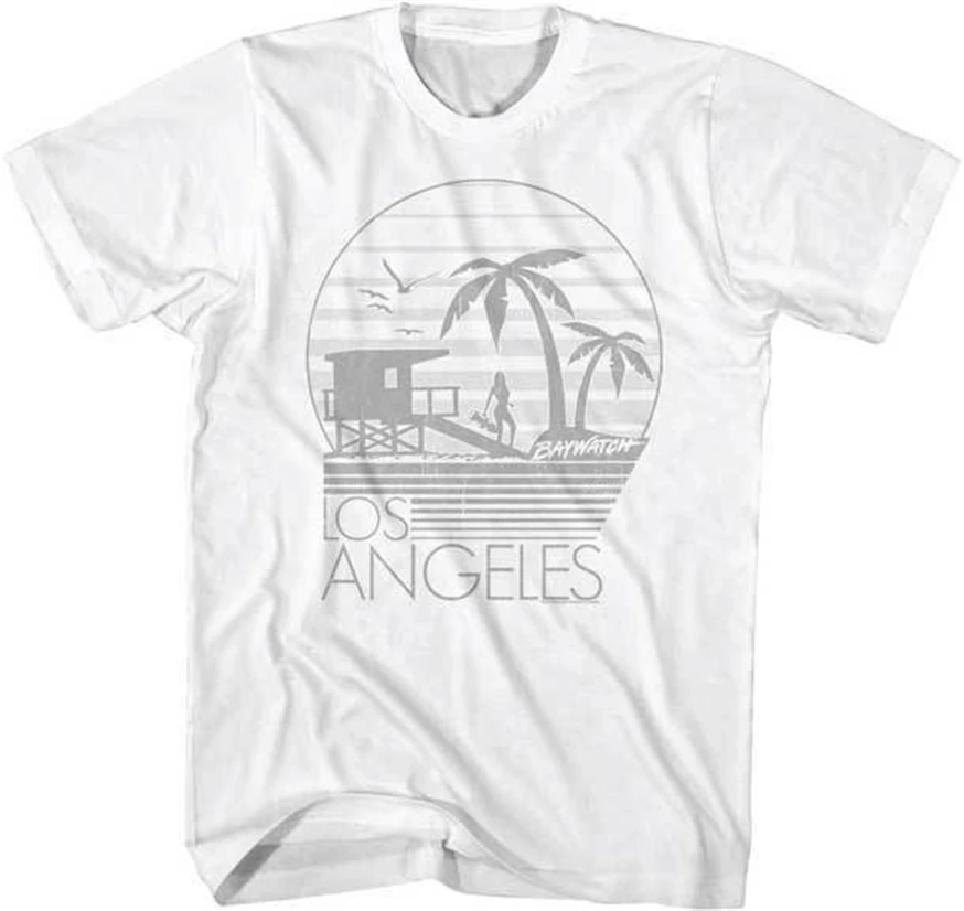 Футболка для взрослых с изображением бэйвотч ТВ-шоу в Лос-анжелесском пляжном