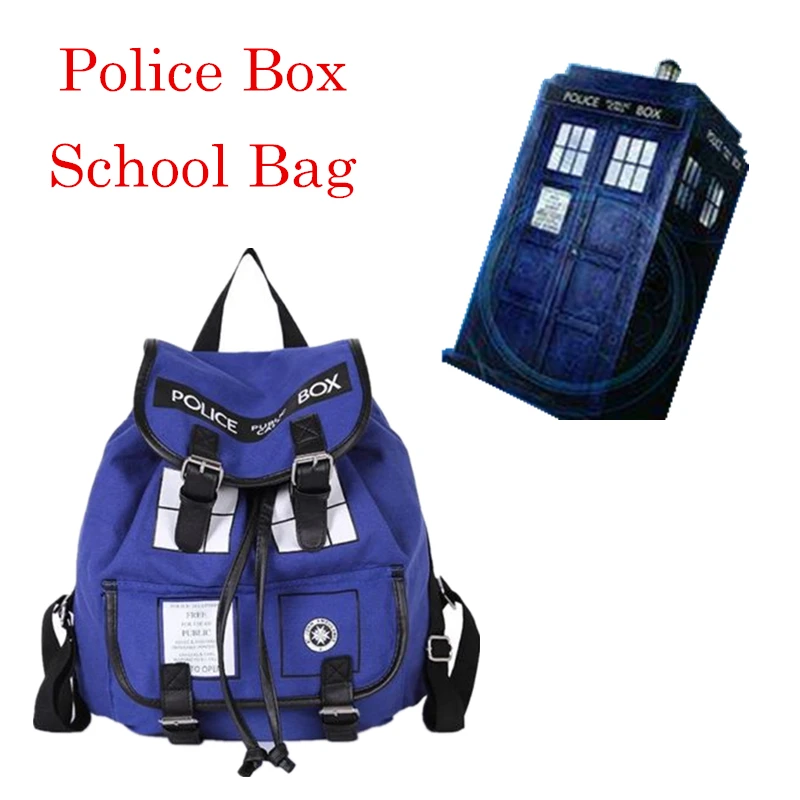 Доктор Кто Тардис Пряжка Shcool сумка кошелек полицейская коробка рюкзак