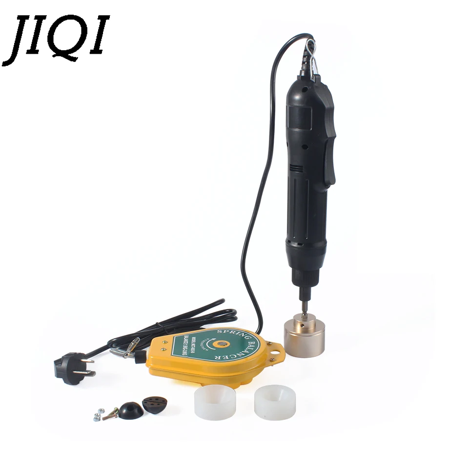 

JIQI 110 В/220 В электрическая машина для укупорки бутылок ручной автоматический упаковочный укупорочный колпачок завинчивающий укупорочный ин...