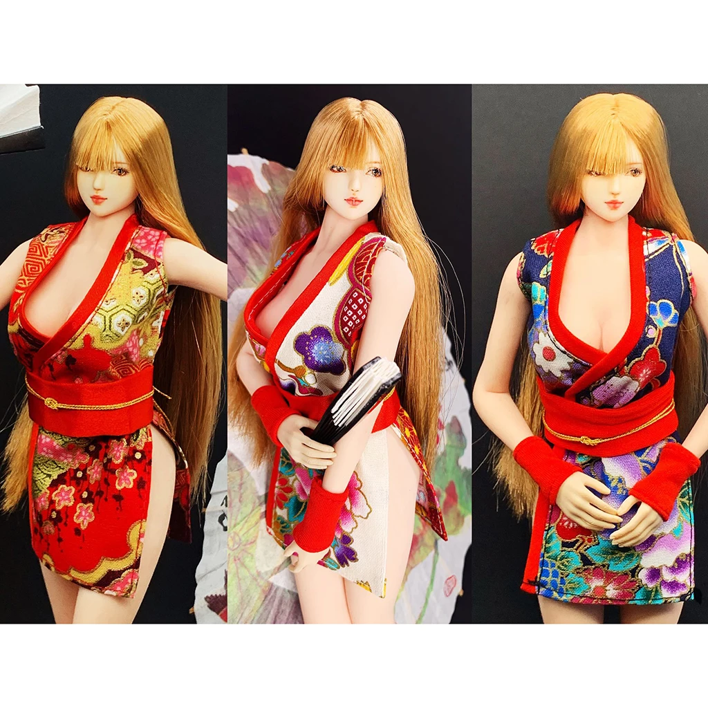 

1/6 Female Kimono Dress Clothes Suit Fit for 12 Inch PH Action Figure Doll