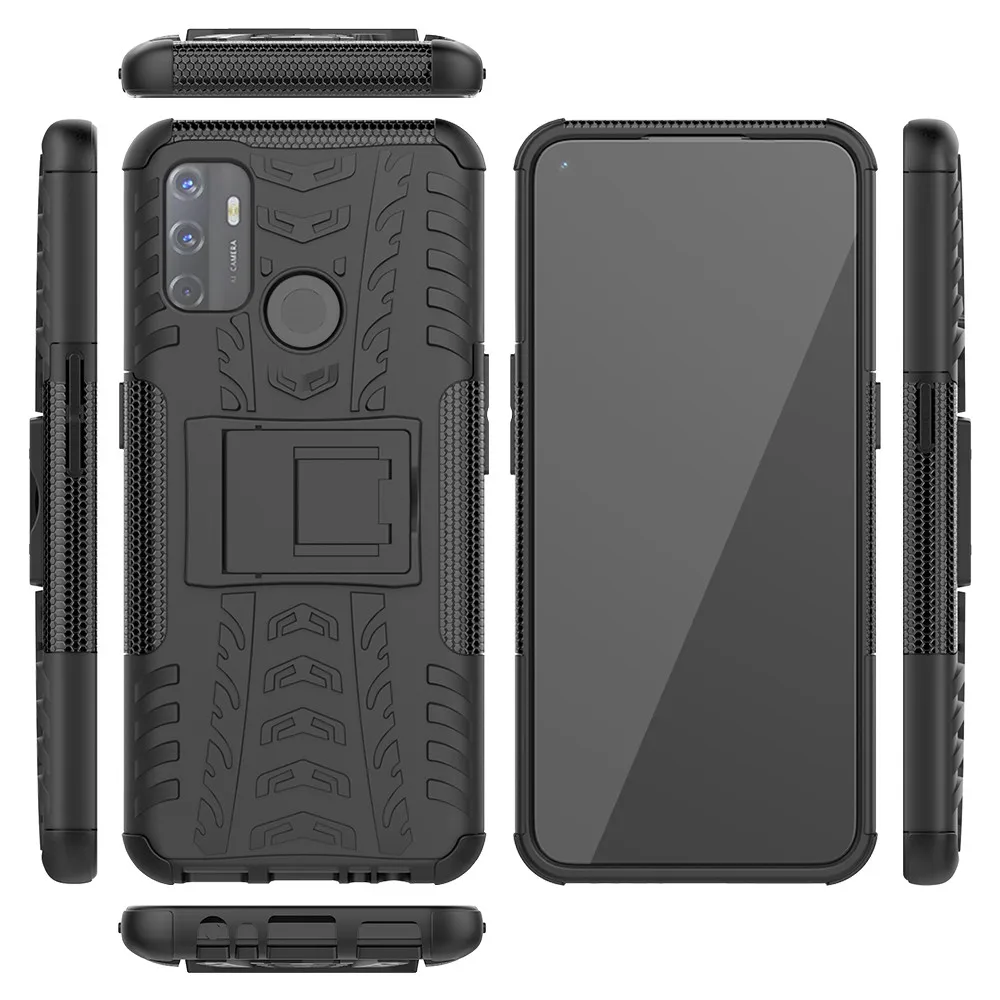 

For Oppo A53 A53S A32 2020 Case Luxury PC + TPU Cover Stand Armor ShockProof Case For OPPO A 53 A 53S A 32 Protective Phone Case