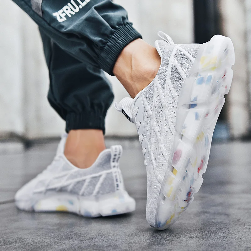 

Designer Mens Shoes Solid Color White Fabric Shoes Popcorn Man Sneakers Non-Slip Outsole Men's Casual Shoe Spring Fashion TPU