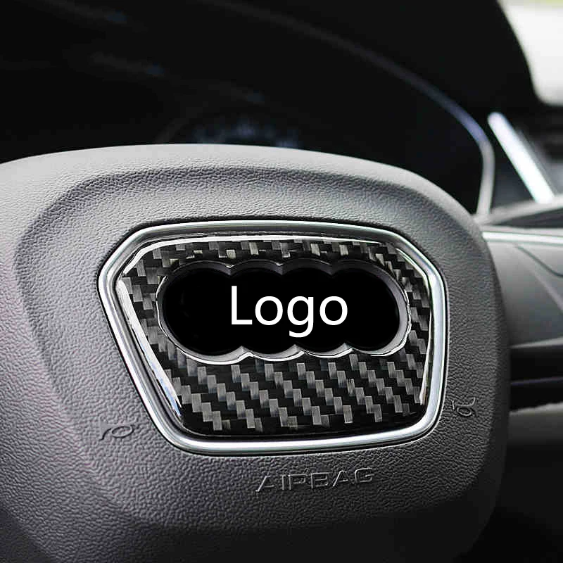 Для Audi A1 A3 A5 A4 A6 A7 A8 S3 S4 S5 S6 S7 Q3 Q5 Q7 TT углеродного волокна рулевого колеса автомобиля декоративное кольцо стикером лого в виде наклейки на автомобиль