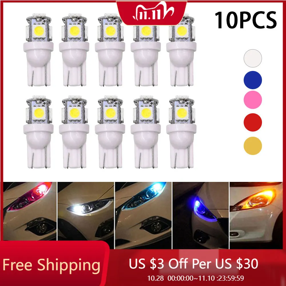 

10 шт T10 5050 5SMD индикатор W5W сигнал поворота мотоцикла светильник