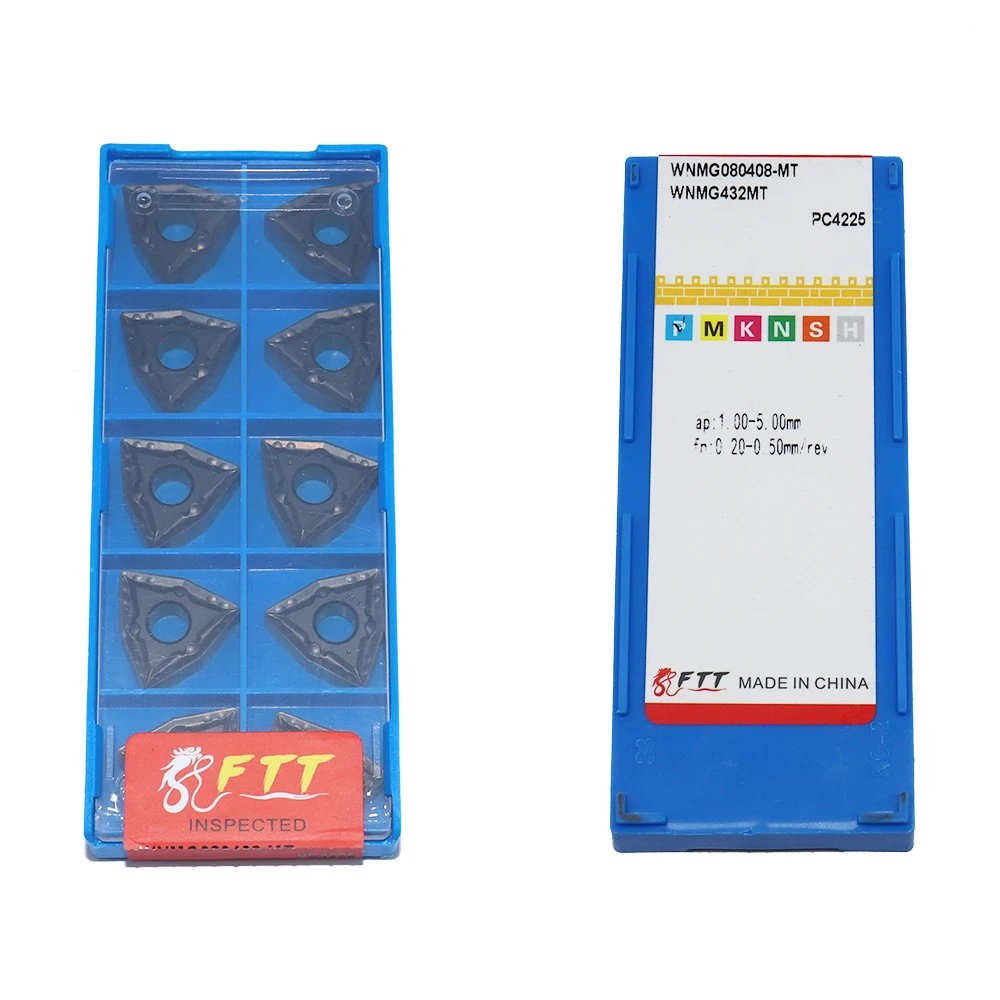 

10PCS WNMG080408-MT PC4225 High Quality Carbide Inserts WNMG08 Blade External Turning Tool CNC Lathe Cutting Tools