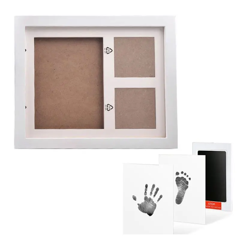 

Baby Footprint Kit Handprint Picture Frame with Safe and Non-Toxic Ink Pad Perfect Newborn Keepsakes Girls Boys Shower Gift