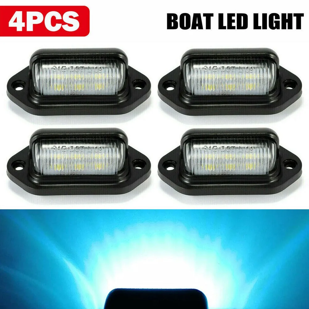 

4pcs Super Bright 6-LED License Plate Light ICE BLUE Truck Van RV Boat Step Courtesy Stern Transom Lights