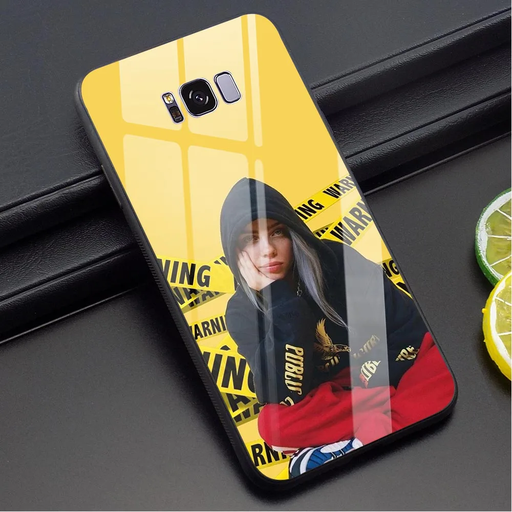 Billie Eilish закаленное Стекло чехол для телефона для samsung S7 чехол Galaxy A70 A60 M40 A50 A40 A20 A30 A10 S7 край S8 S9 плюс S10