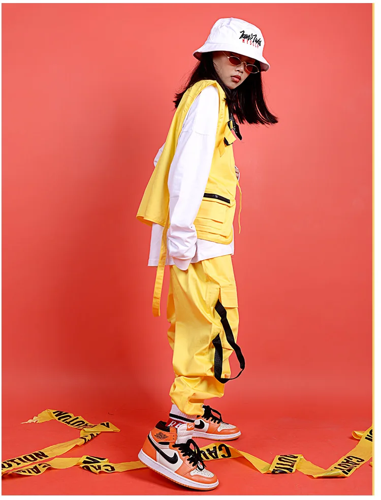 Children'S Jazz Dance Costumes Boys Street Dance Set Hip Hop Clothing For Girls Hiphop Pocket Set Ballroom Stage Outfits DQS306