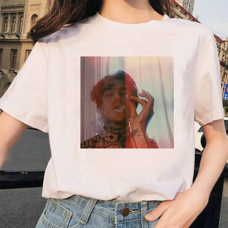90s Графический Lil футболка с глазом Harajuku Хип-хоп футболки для женщин Cry Baby Ullzang модная футболка для мальчиков Топ-безрукавка в уличном стиле для женщин