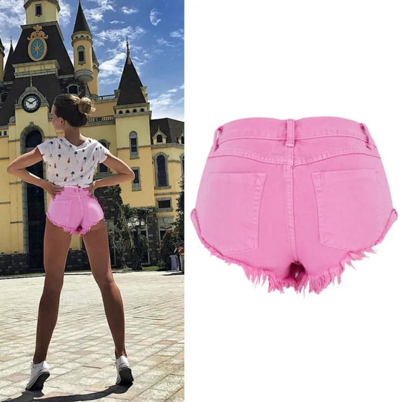 Летние джинсовые шорты LOGAMI женские Пикантные мини-шорты розовые | Женская одежда