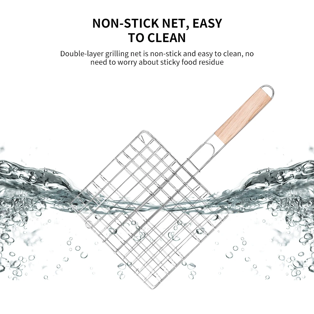 Двухслойная сетка для гриля портативная корзина барбекю на гриле рыбы с