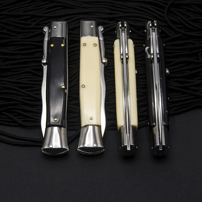 Итальянский нож открывающийся крестного отца мафии зеркальное лезвие из