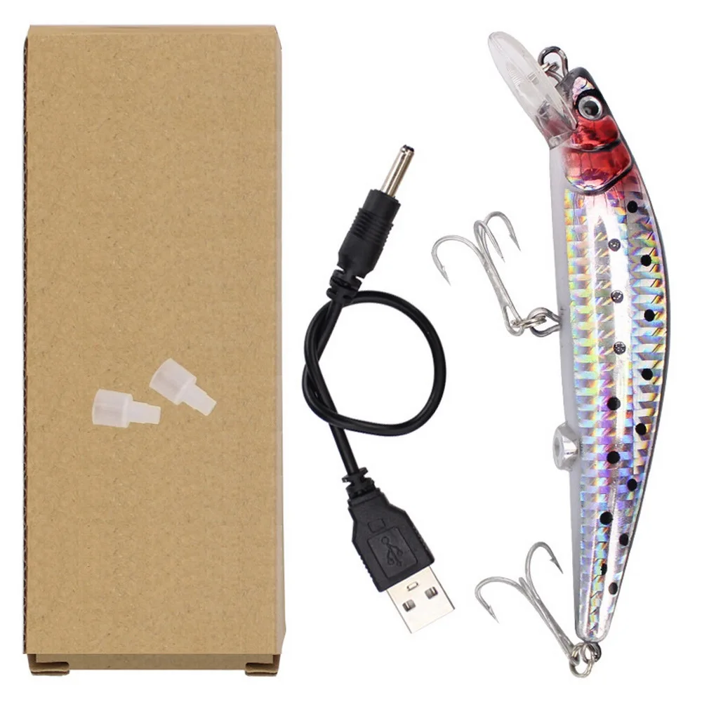 Electric Minnow Fishing Lures Hardbait Twitching USB Recharge 12cm 19g Floating Artificial Bionics Laser Tackle YE0130 enlarge