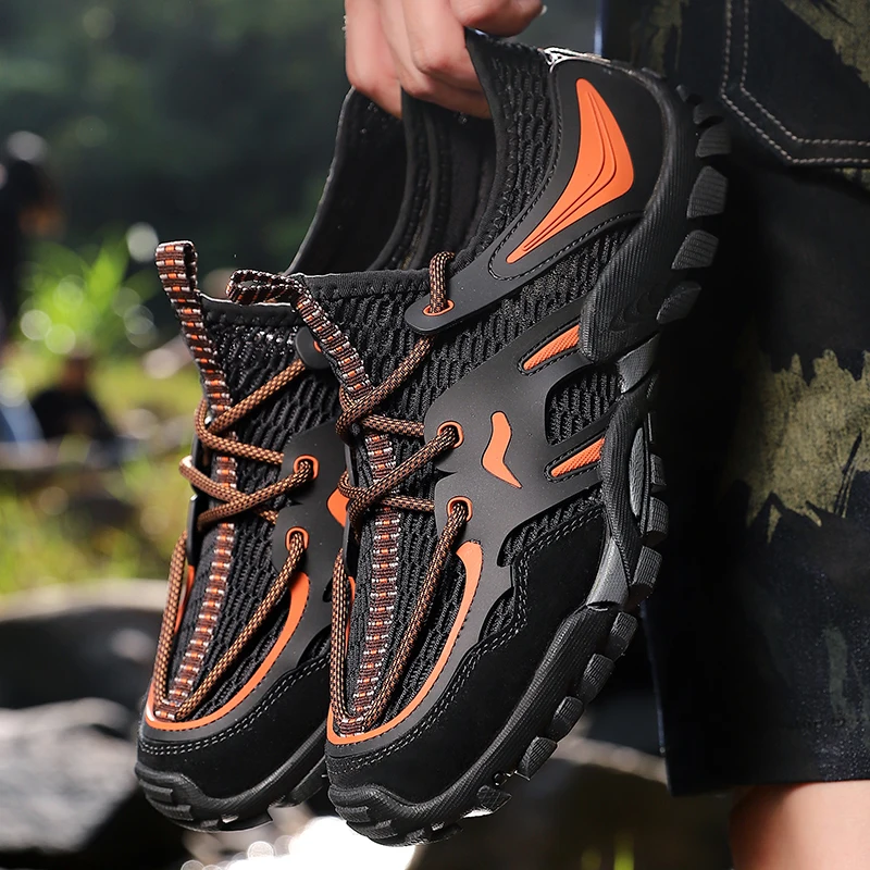 Мужские сандалии с дышащей сеткой быстросохнущие для пляжа походов реки