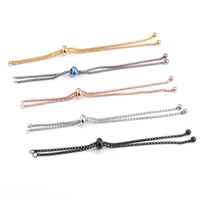 3pcslot stainless steel adjustable slider chain for jewelry making diy loops connector pendants bracelets material findings
