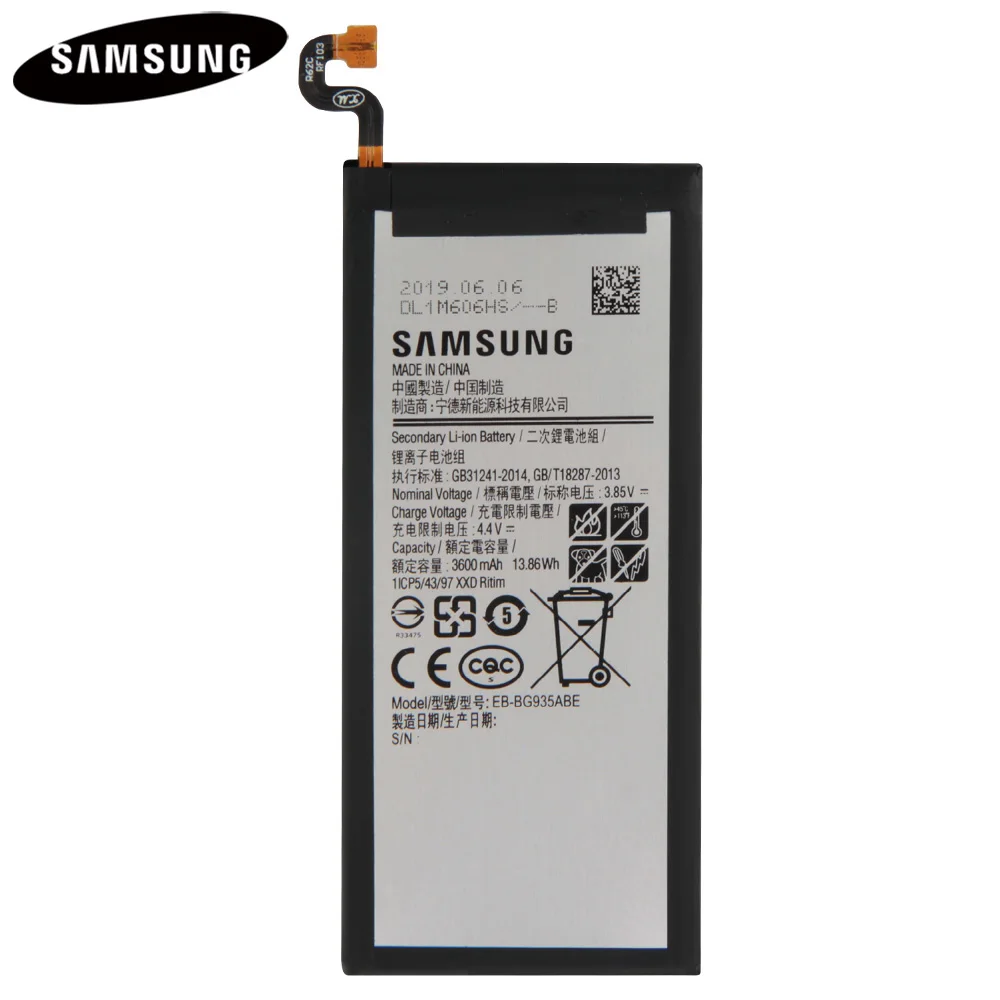 Подлинный оригинальный аккумулятор для телефона EB BG935ABE BG935ABA Samsung GALAXY S7Edge S7 Edge G9350