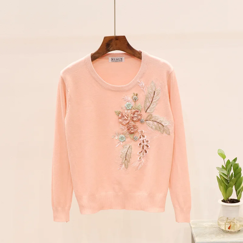 Осенний модный вязаный женский свитер с блестками пуловер топы Свободный